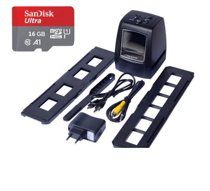 High-resolution film scanner for digitizing 35mm slides, negatives, and photos