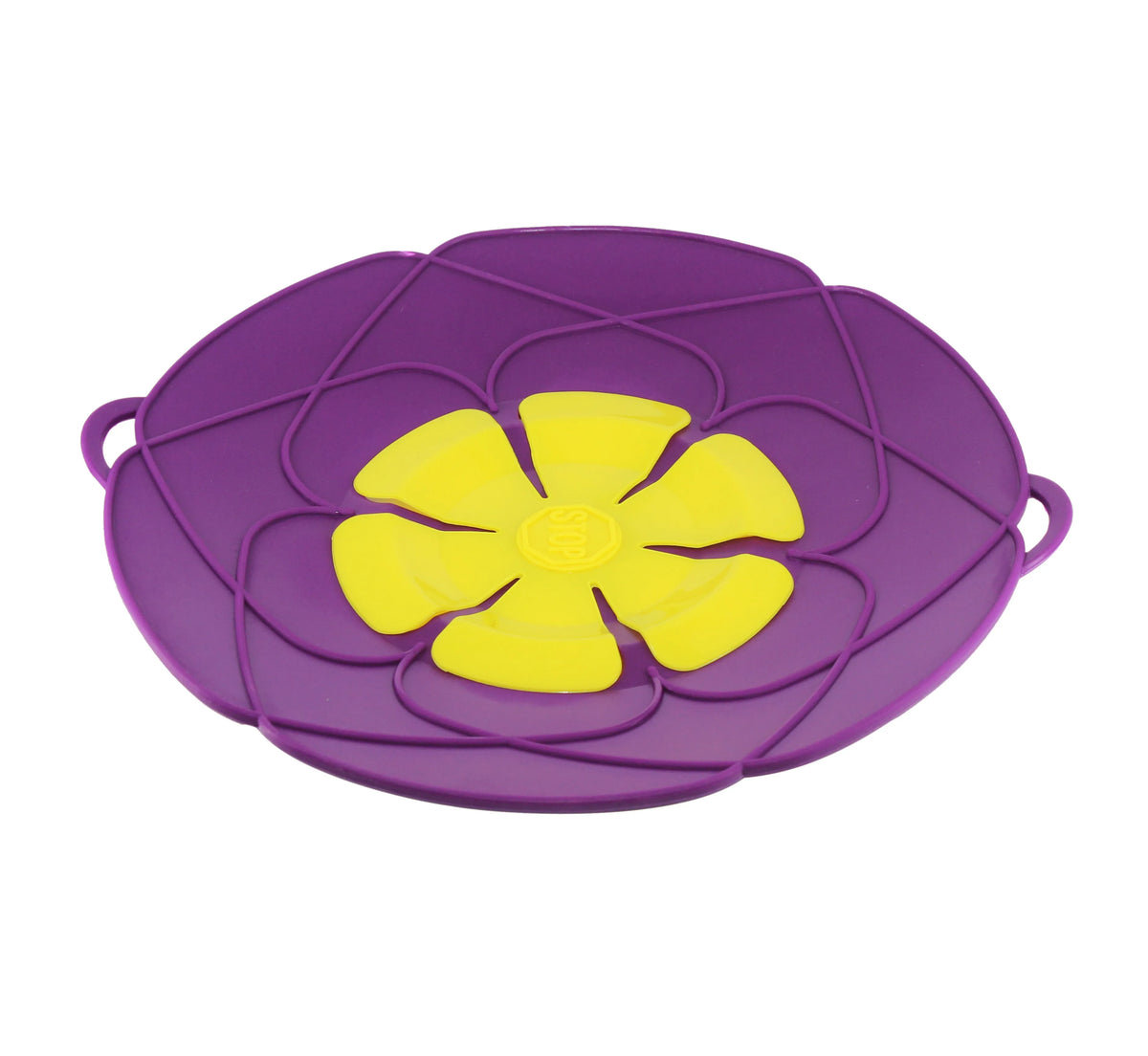 Green silicone spill stopper pan lid for pots and pans 8 to 10 inches, heat-resistant and dishwasher safe