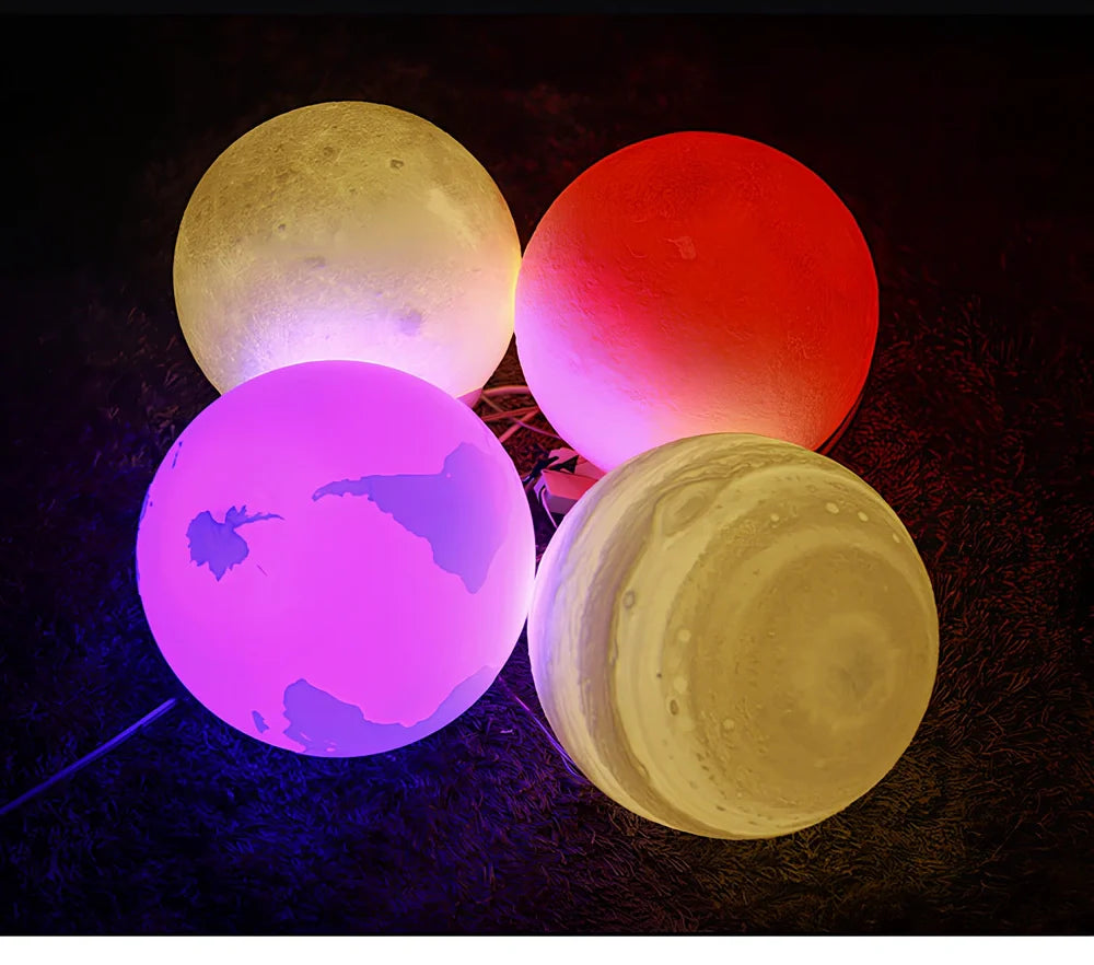 LED chandelier lamp with 3D printed shade, adjustable hanging line, and remote control for 16 colour options