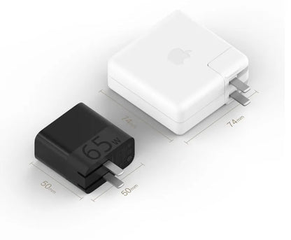 Black ZMI 65W USB-C laptop power adapter with GaN technology