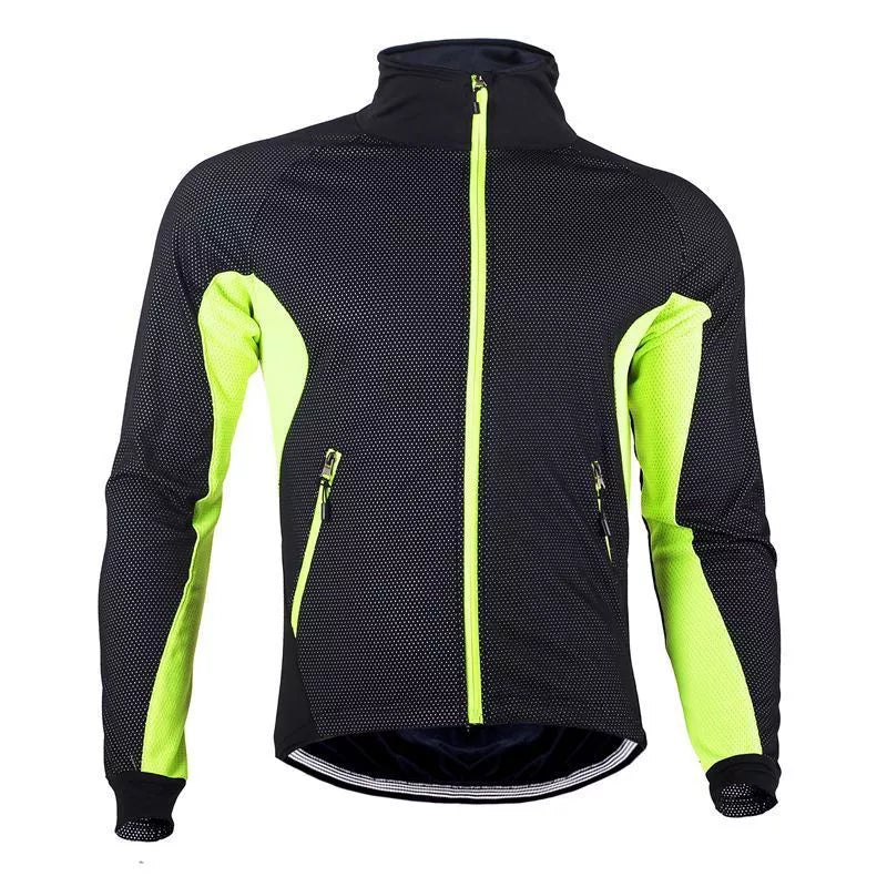 NUCKILY Autumn and Winter Fleece Jacket in green, blue, or red with windproof fabric
