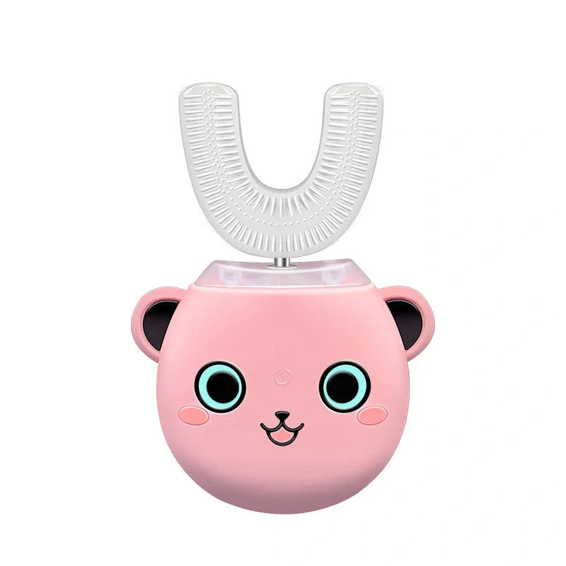 Smart Sonic Electric Toothbrush for Kids in pink, yellow, and green with USB charging