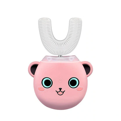 Smart Sonic Electric Toothbrush for Kids in pink, yellow, and green with USB charging