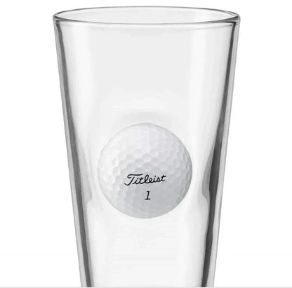Golf-embedded borosilicate beer mug with hydrophobic silicone membrane, 460ml capacity