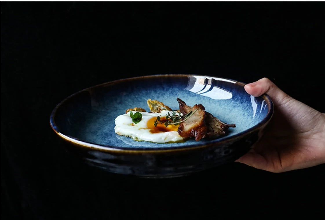 Ceramic Binaural Baking Pan in 9.5 and 11-inch sizes for even baking