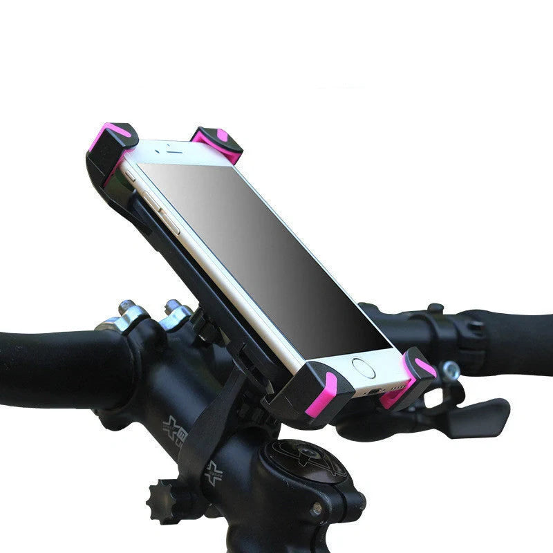 Black bicycle mobile phone holder with tough nylon support for secure phone placement