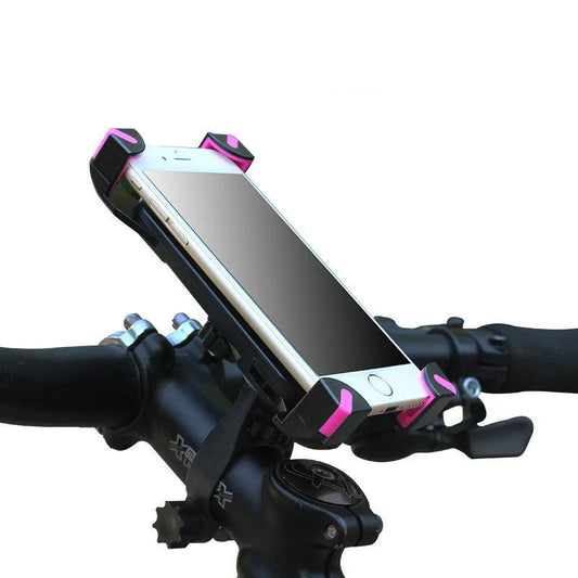 Black bicycle mobile phone holder with tough nylon support for secure phone placement