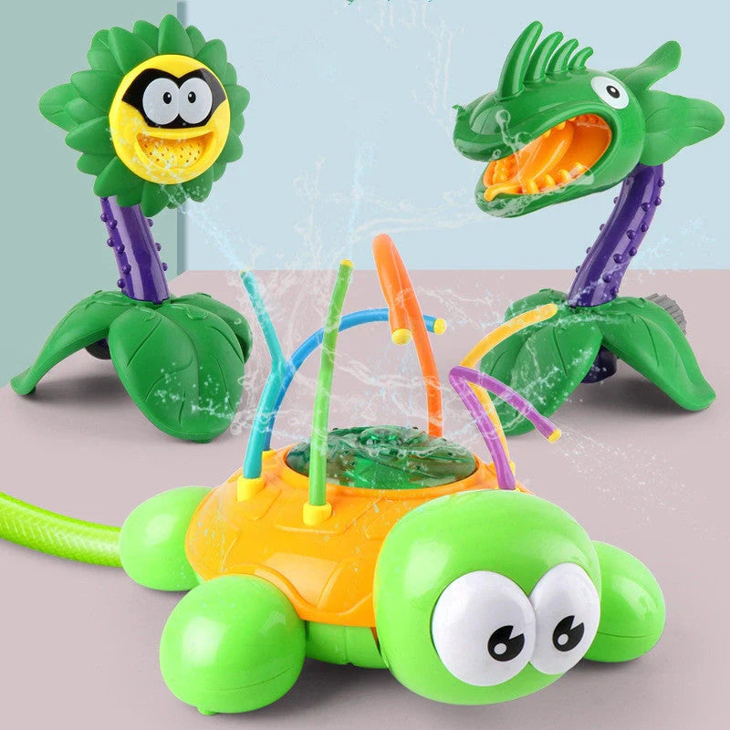 Cartoon Sprinkler Water Toy for kids summer play with rotating water spray