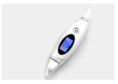 Star silver ultrasonic beauty instrument with adjustable vibration, plug charging, and fixed brush head