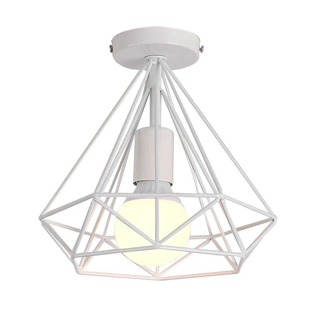Adjustable ceiling lamp with black finish and extended line against white ceiling