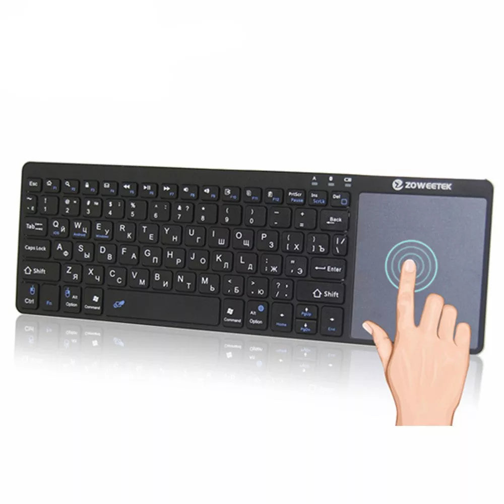 Zoweetek K12BT-1 Mini Wireless Bluetooth Keyboard with Touchpad for Smart TVs and PCs