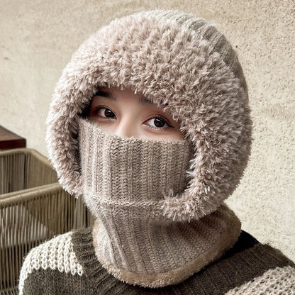 Stylish warm multifunctional hat and scarf combo for winter in various colors