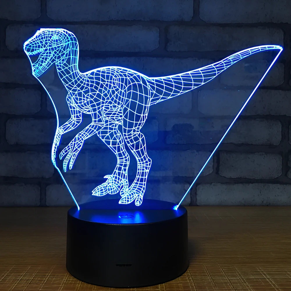 3D night light with touch controls and remote, seven colour options, acrylic construction with ABS base