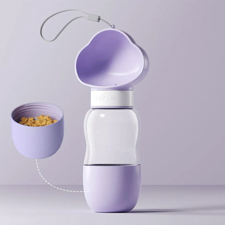 Go Out Water Cup portable dog drinking bottle with wide opening and twist-turn mechanism in cloud white colour