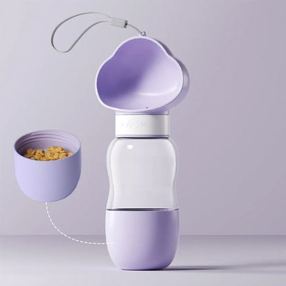 Go Out Water Cup portable dog drinking bottle with wide opening and twist-turn mechanism in cloud white colour