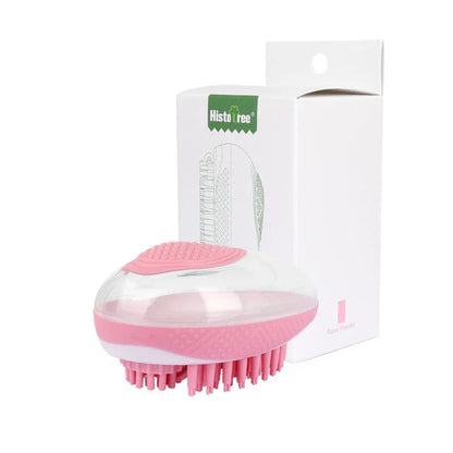 Premium 2-in-1 Pet Grooming Brush with Soft Silicone Bristles for Efficient Bathing and Detangling