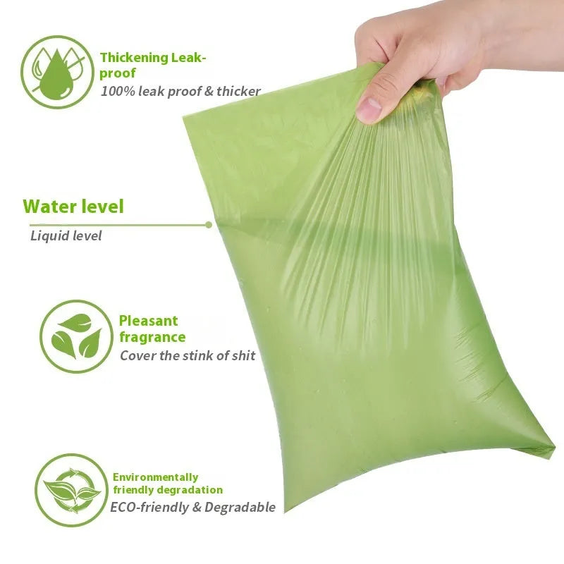 EPI Environmentally Friendly Degradable Pet Garbage Bag Thickened Dog Poop Bags Green Blue Purple Orange Black Lavender Scent or Unscented Refill Rolls with Dispenser for Waste Disposal