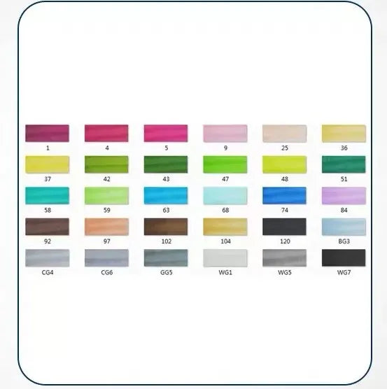 Double-headed alcohol-based oily colour animation paint pens with round and inclined tips for professional art students
