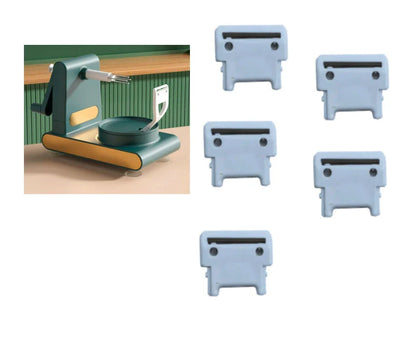 Multifunctional hand-cranked peeler and slicer with non-slip base and one-click release for effortless meal prep