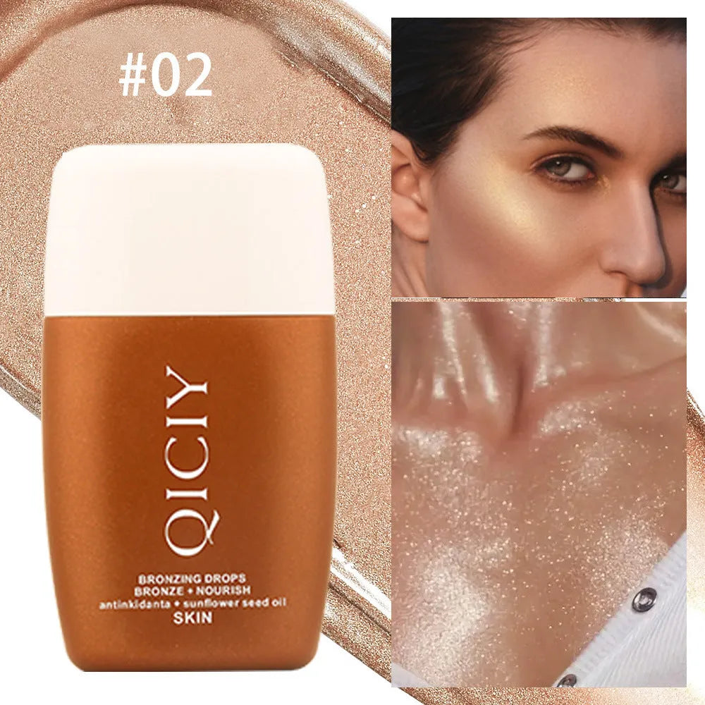 Face and body highlight contour liquid in 30ml bottle with four shade options