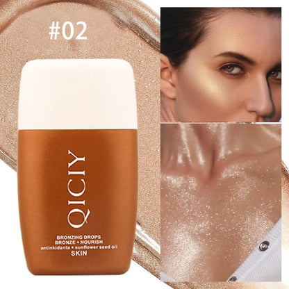 Face and body highlight contour liquid in 30ml bottle with four shade options