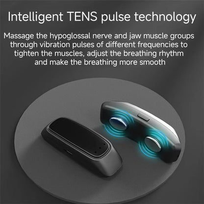 Smart Anti Snoring Device with EMS Pulse Technology in black