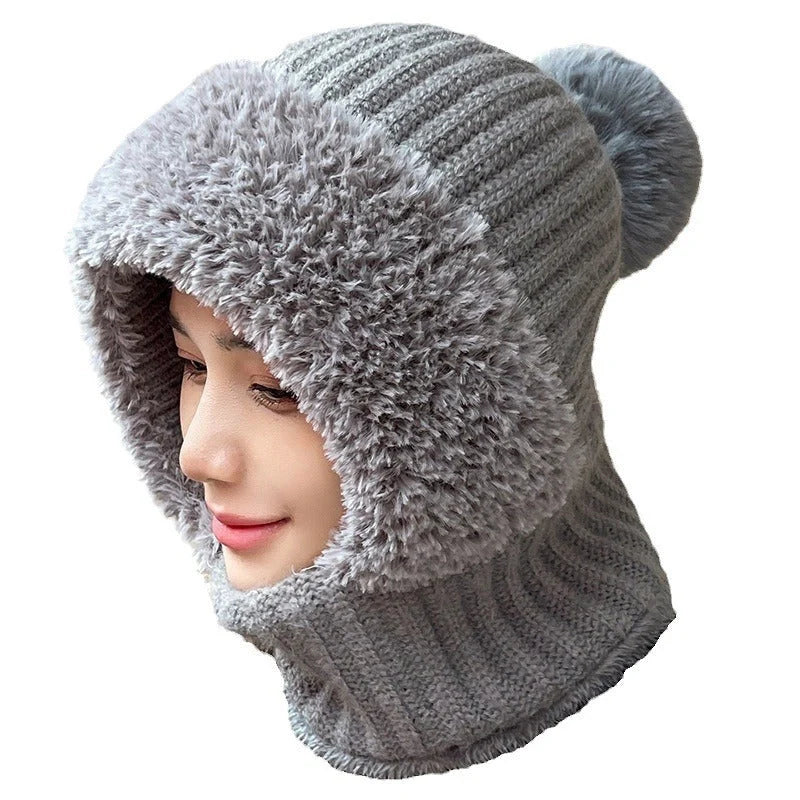Stylish warm multifunctional hat and scarf combo for winter in various colors