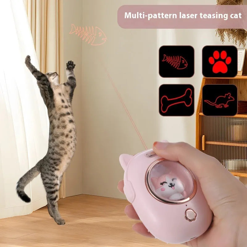 Multifunctional pet comb laser toy with grooming brush and integrated laser pointer in ABS plastic