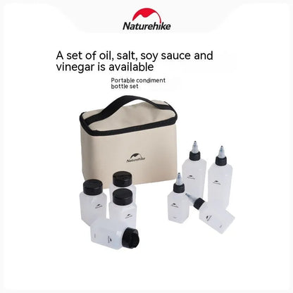 Naturehike six-piece plastic seasoning bottle set for outdoor cooking and picnic supplies