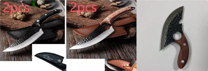 Stainless steel chef's kitchen knife with high carbon steel blade and ergonomic handle