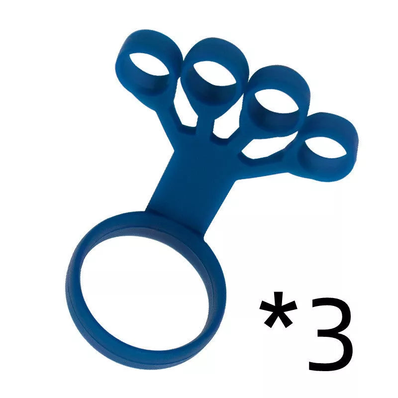 Silicone Wrist Tensioner for finger and wrist strength exercises in black, gray, and sapphire blue