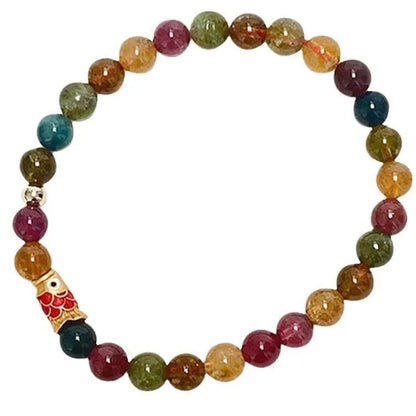 Women's geometric alloy bracelet with crystal charms in fresh sweet style