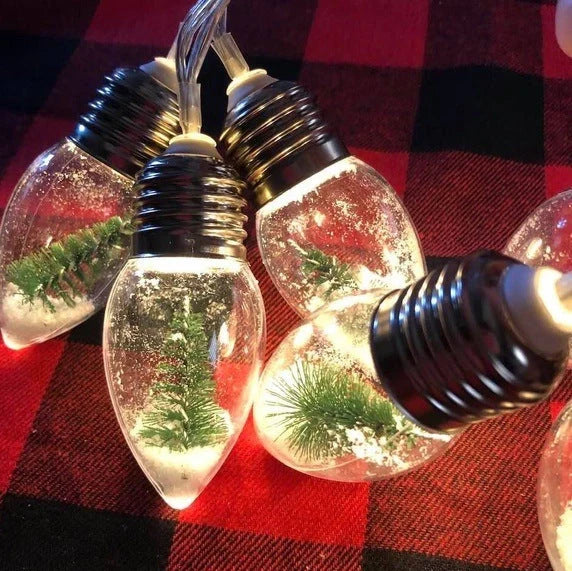 0.8 metre Christmas tree LED light string with 6 white beads and battery box