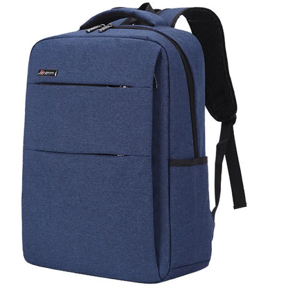 Rechargeable waterproof black Oxford cloth laptop backpack for a 15.6-inch computer.