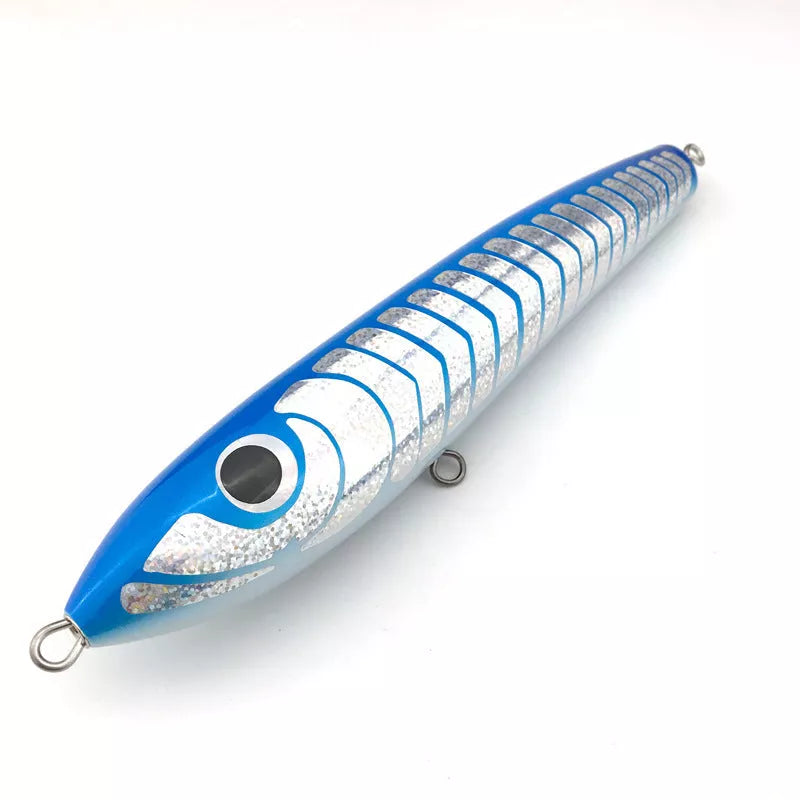 Handmade wood fishing lure for sea and boat fishing with realistic bionic design