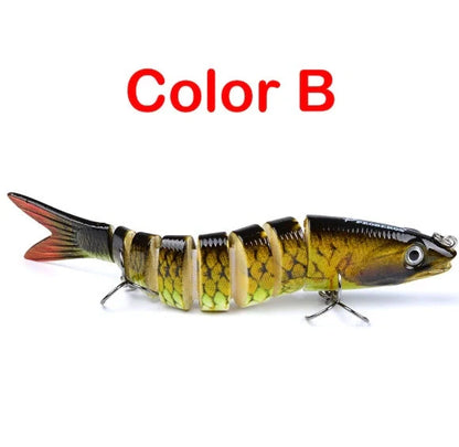 Premium multi-jointed pike fishing lures designed for enhanced trolling and casting, available in 12 vibrant colors.