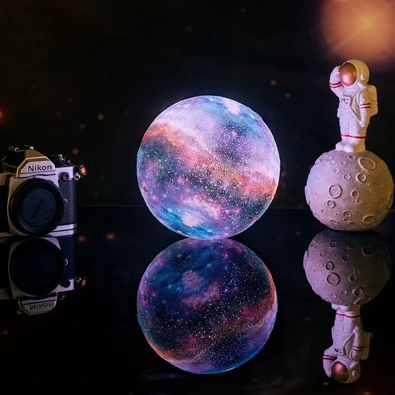 Dazzling Galaxy Moon Lamp with 3D Lighting Effects and Remote Control