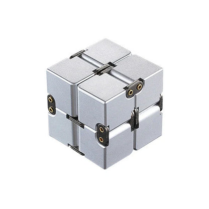 Infinity Cube decompression toy in zinc alloy with 360-degree rotation capability