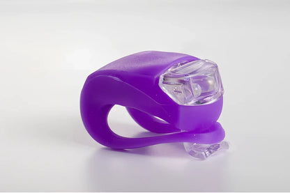 LED bike safety light with clip-on design and silicone body in multiple colours