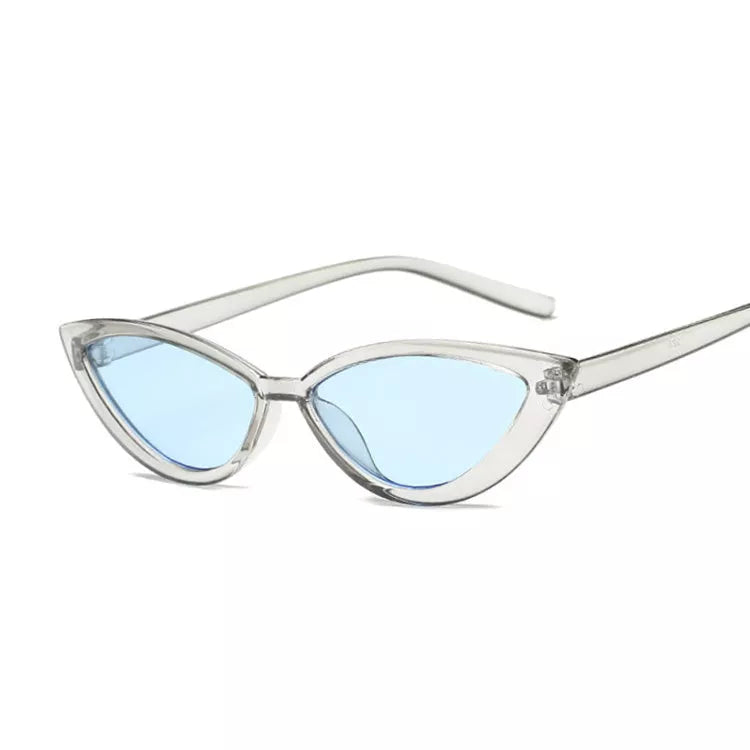 Cat eye sunglasses in various colors with UV protection and lightweight PC frame