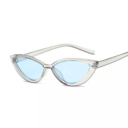 Cat eye sunglasses in various colors with UV protection and lightweight PC frame