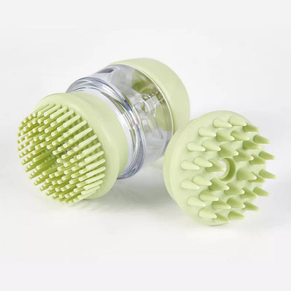Multifunctional pet bath massage brush comb in pink and green
