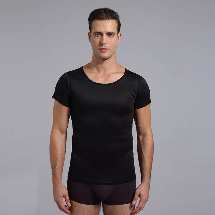 Men's black neoprene slimming shaper underwear for enhanced workout sweat and waist slimming