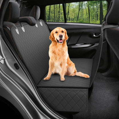 Dog car seat cover with view mesh and zipper for travel safety