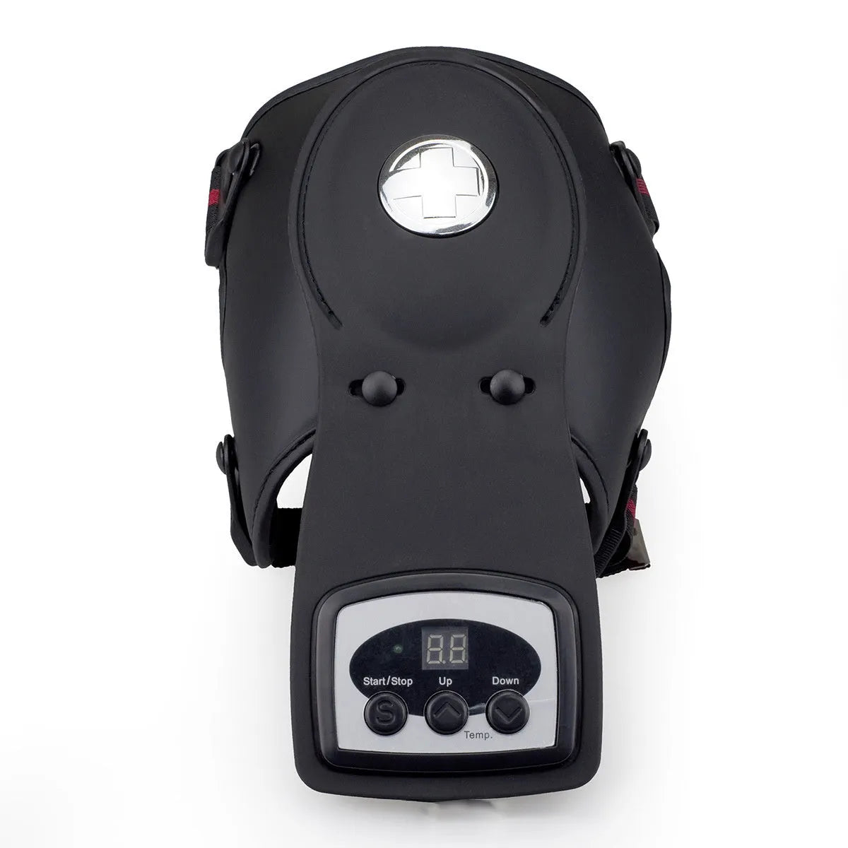 Infrared knee and shoulder warming massager unit with adjustable temperature dial and soft pads.