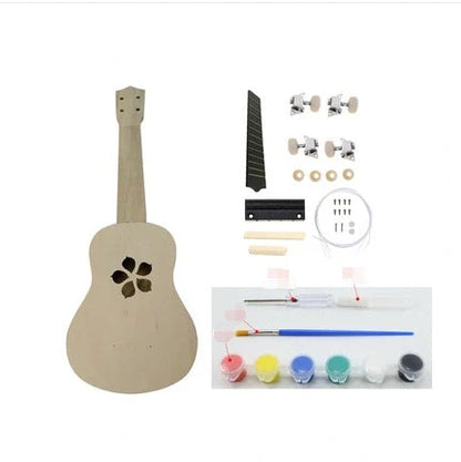 Hand-painted cherry blossom ukulele for beginners, 21 inches, basswood construction
