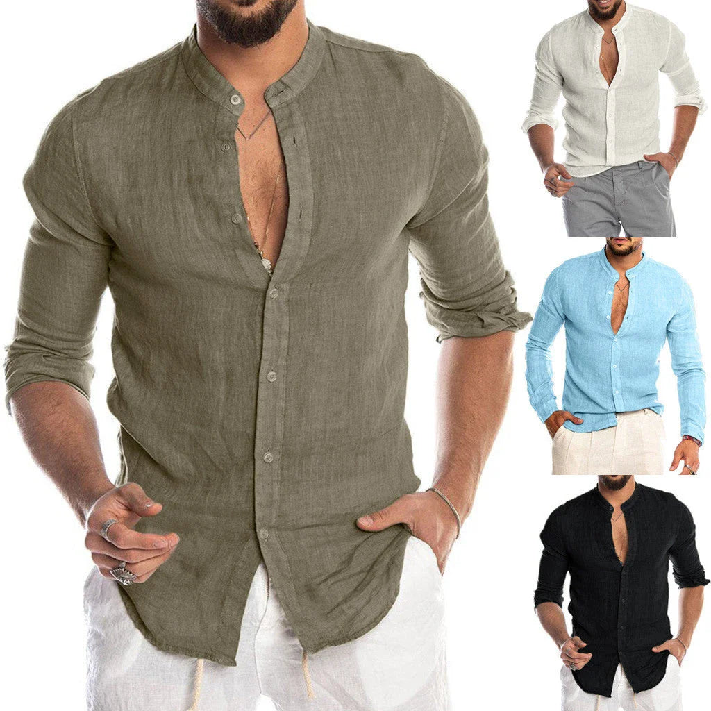 Stylish and comfortable men's linen shirt in a variety of classic colors and sizes