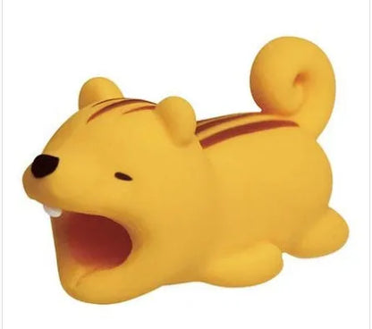 Silicone animal-shaped cable protector for Apple iPhone lightning charging cable.