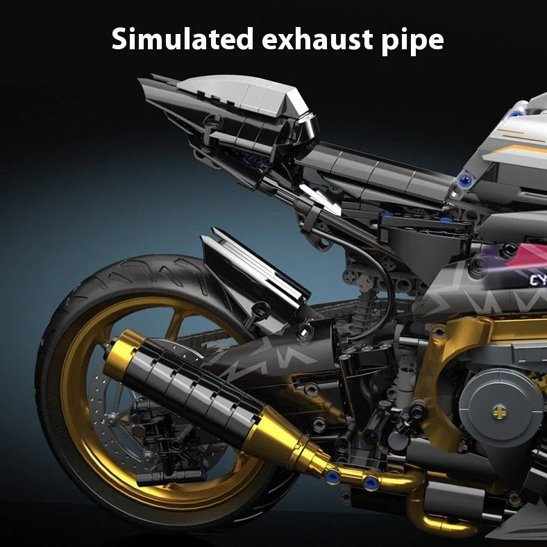 88817-piece plastic building blocks assembled into platinum BMW motorcycle model for teenagers