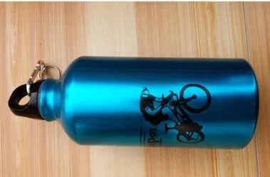 Aluminum alloy sports kettle in various colors, 500ML capacity, dimensions 19cm x 7.3cm